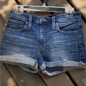 J.Crew Mercantile Classic Mid-Blue Jean Shorts with Rolled Cuffs Size 27